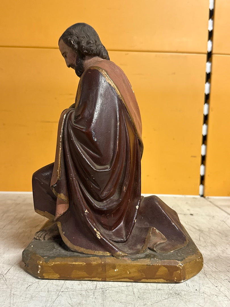 Statue religieuse ancienne – Saint Joseph agenouillé