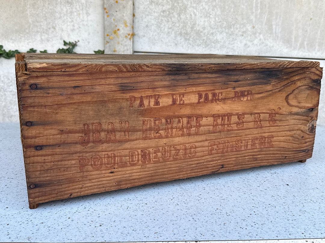 Caisse En Bois – Hénaff – Déco – Vintage Etiquette Vintage