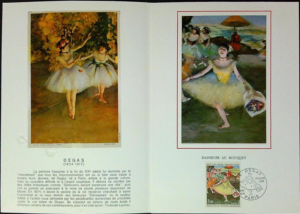 Degas Danseuse Au Bouquet Enveloppe Dépliant Timbre 1er jour Encart Fdc Yvert et Tellier