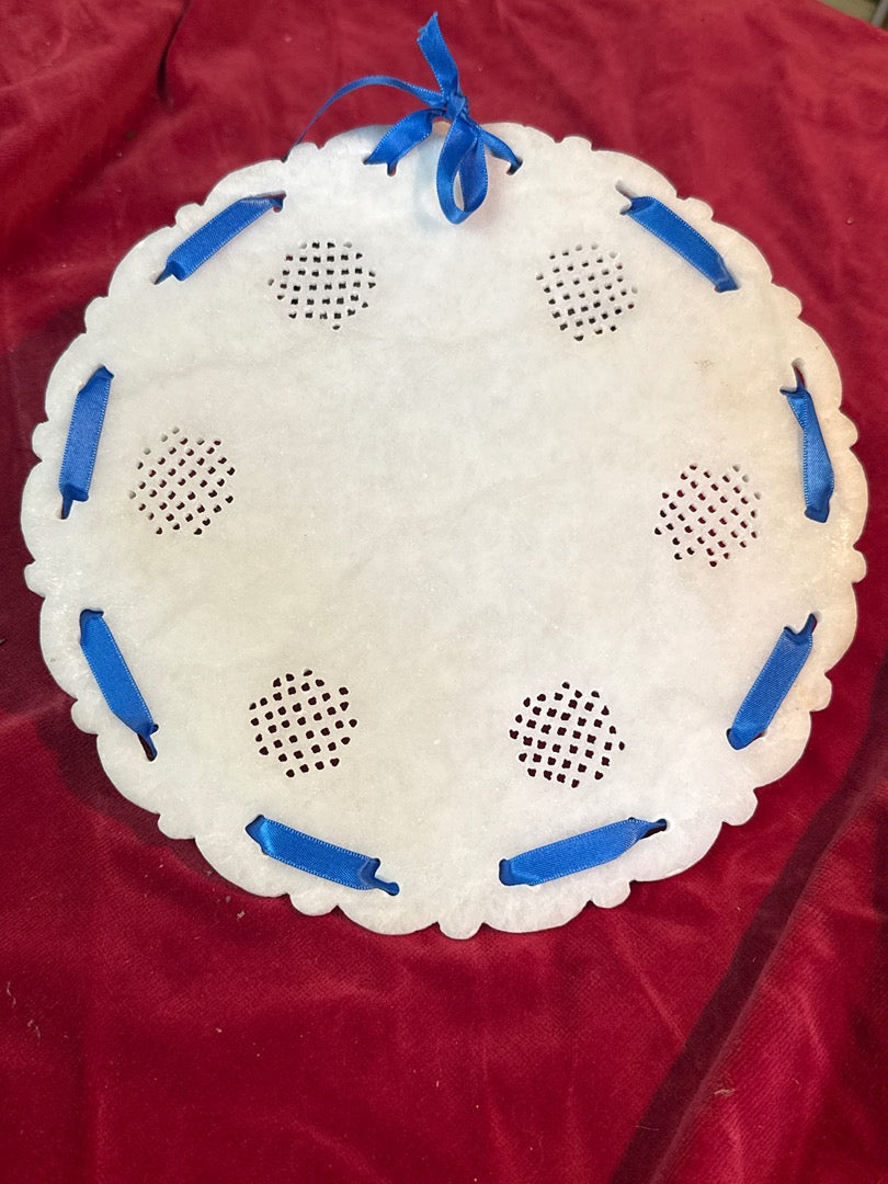Plaque marbre blanc – Artisanat – Ornement – Pietra Dura
