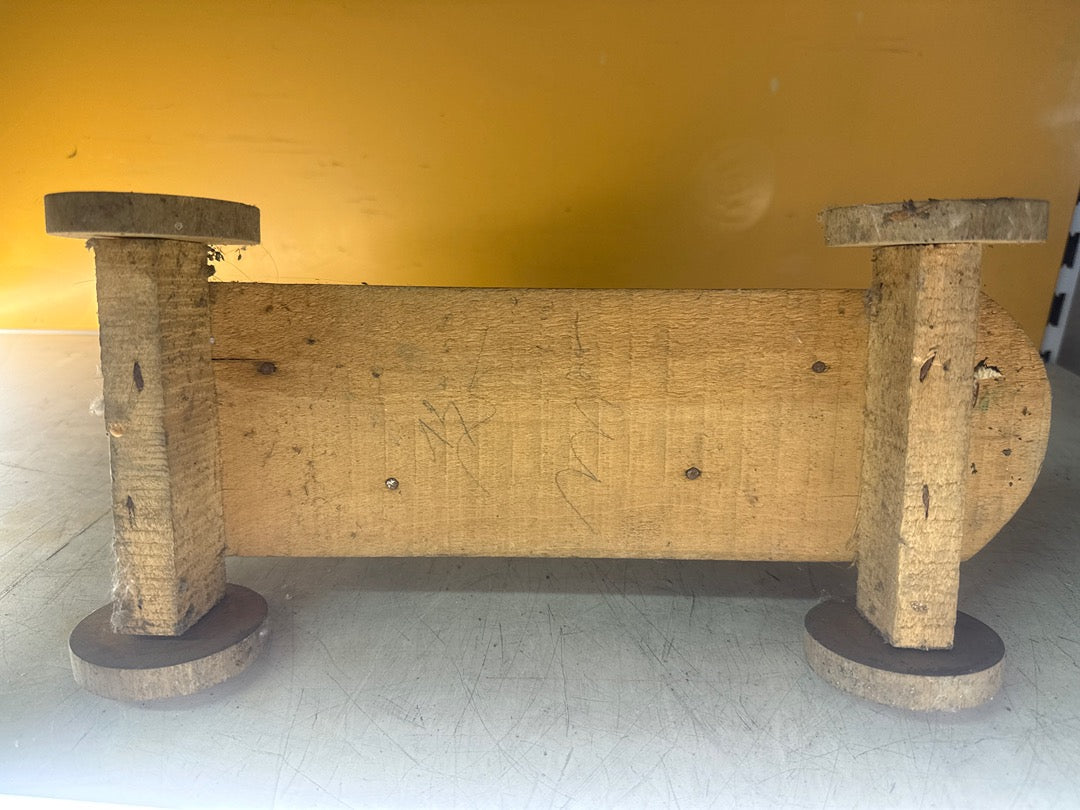Cheval à bascule en bois ancien – Jouet vintage sur roues