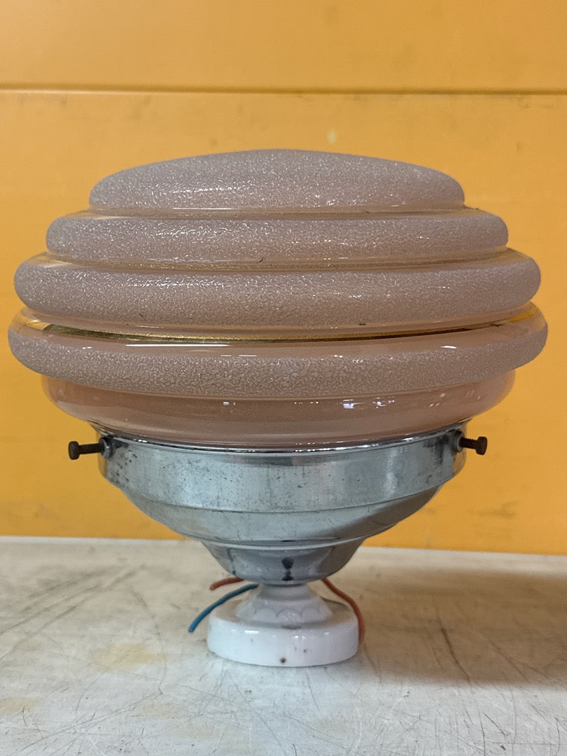 Lampe vintage – Plafonnier art déco en verre et métal