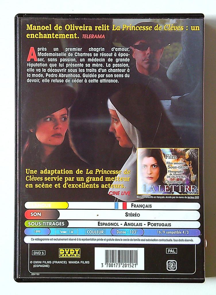 dvd La Lettre - Manoel de Oliveira