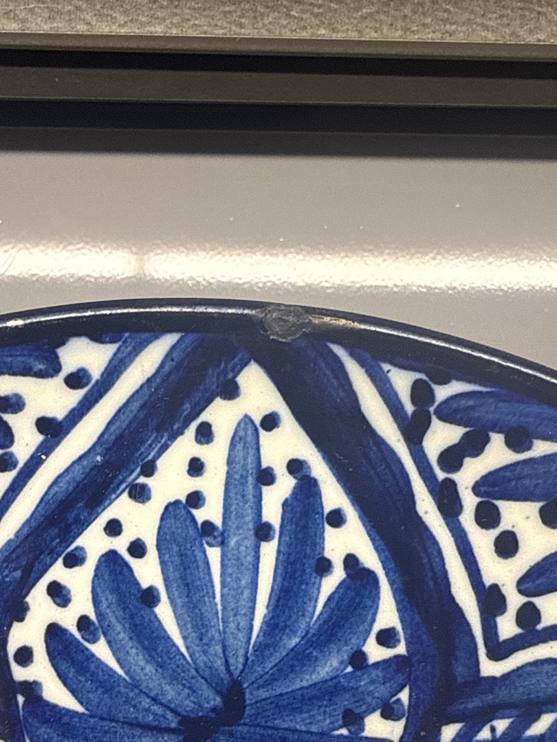 Assiette en céramique – Gorelli – Vaisselle – Peint main bleu blanc