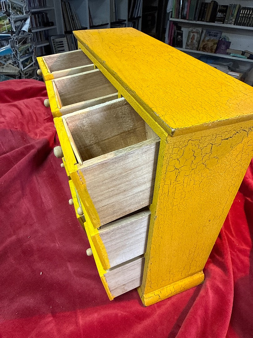 Boîte de rangement – Vintage – Rangement – Bois jaune patiné