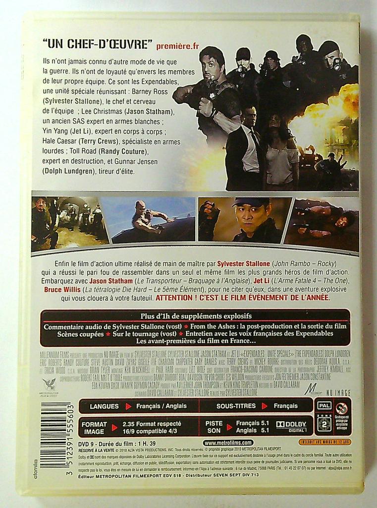 Dvd Expendables : Unité spéciale Édition Prestige