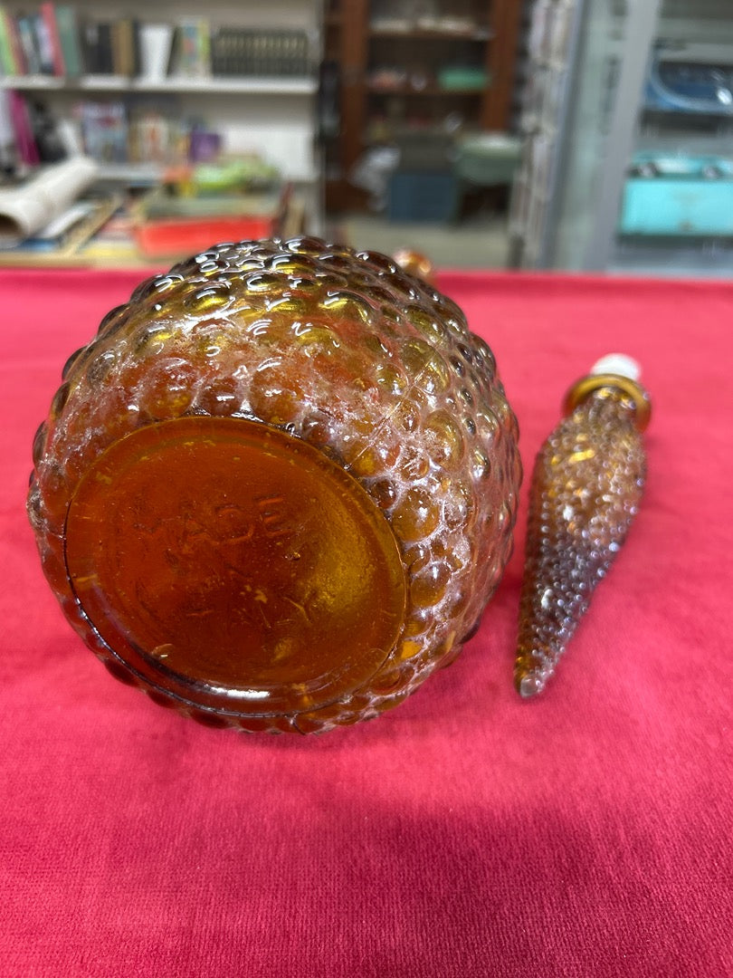 Bouteille dame-jeanne – Verre ambré piqûres