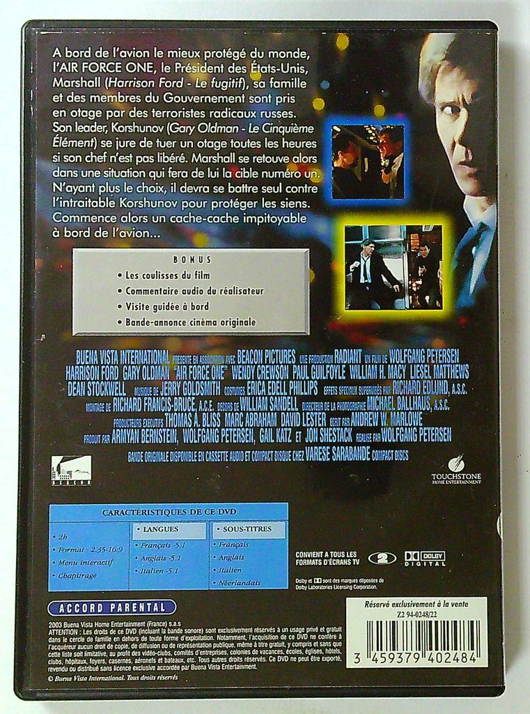 dvd Air Force One Edition Spéciale Harrison Ford