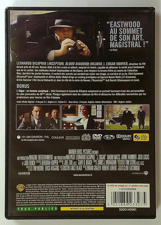 Dvd J. Edgar Clint Eastwood Leonardo Dicaprio