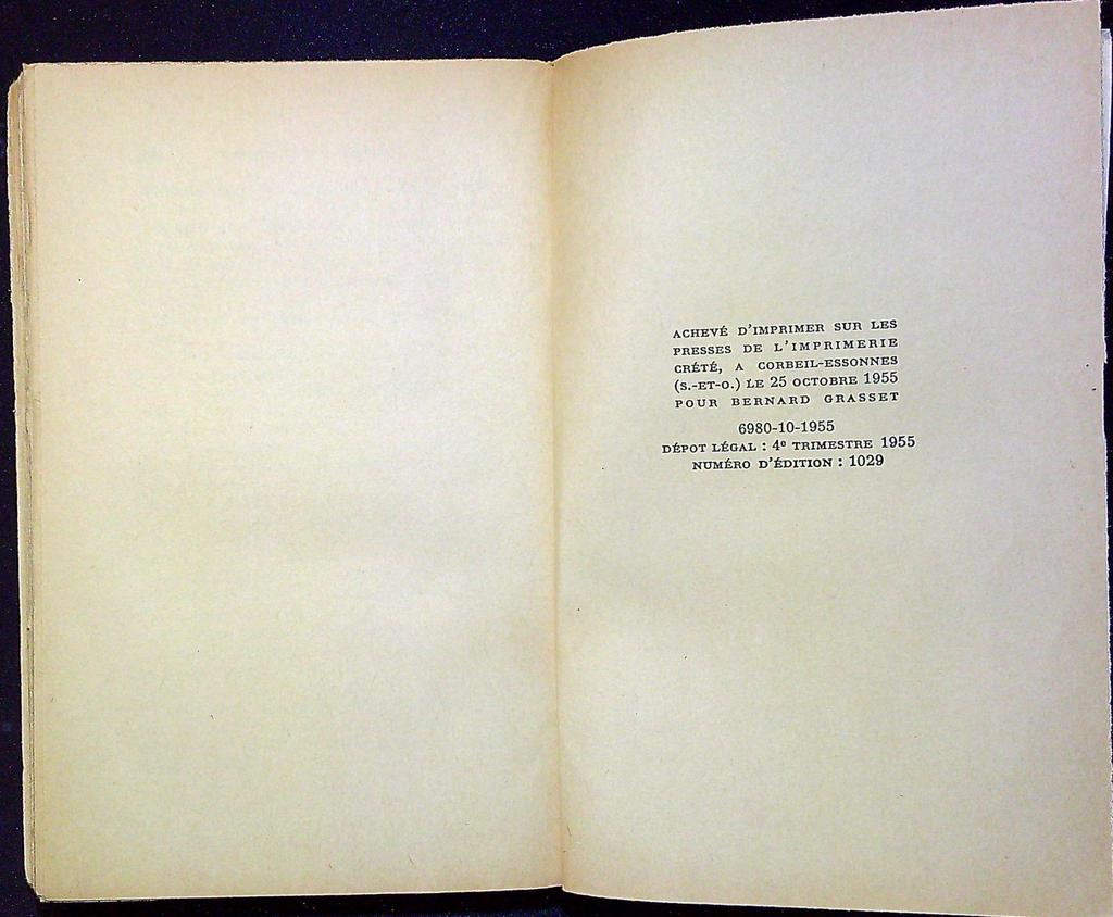 Livre – L'office des ténèbres – Littérature – Dédicacé 1955