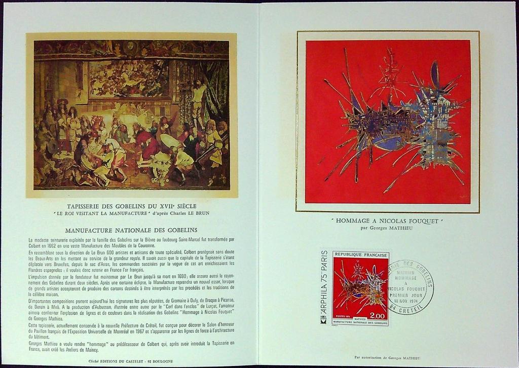 Manufacture Nationale Des Goblins Enveloppe Dépliant Timbre 1er jour Encart Fdc Yvert et Tellier