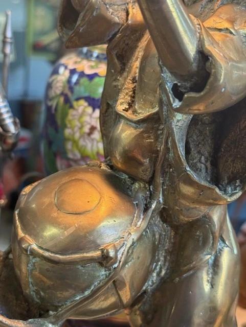 Statue – Bronze – Sculptures Et Figurines – Musicien Au Tambour