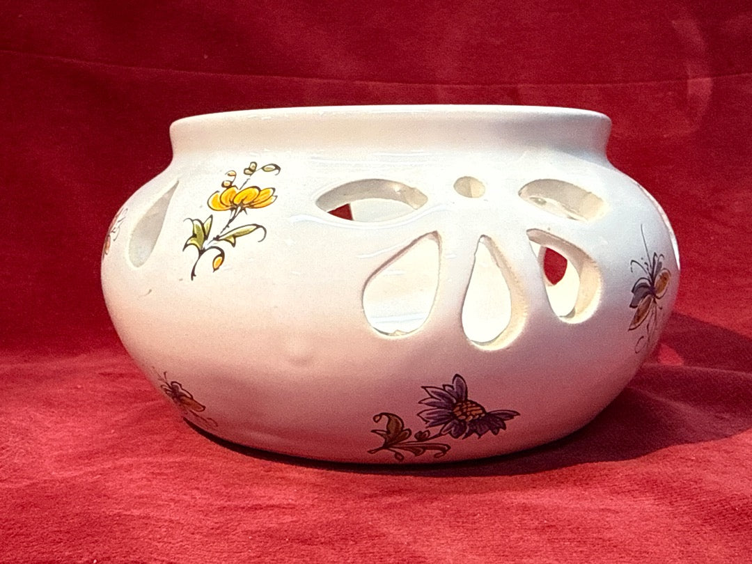 Bougeoir Pot Perforé Céramique Décors Moustiers France