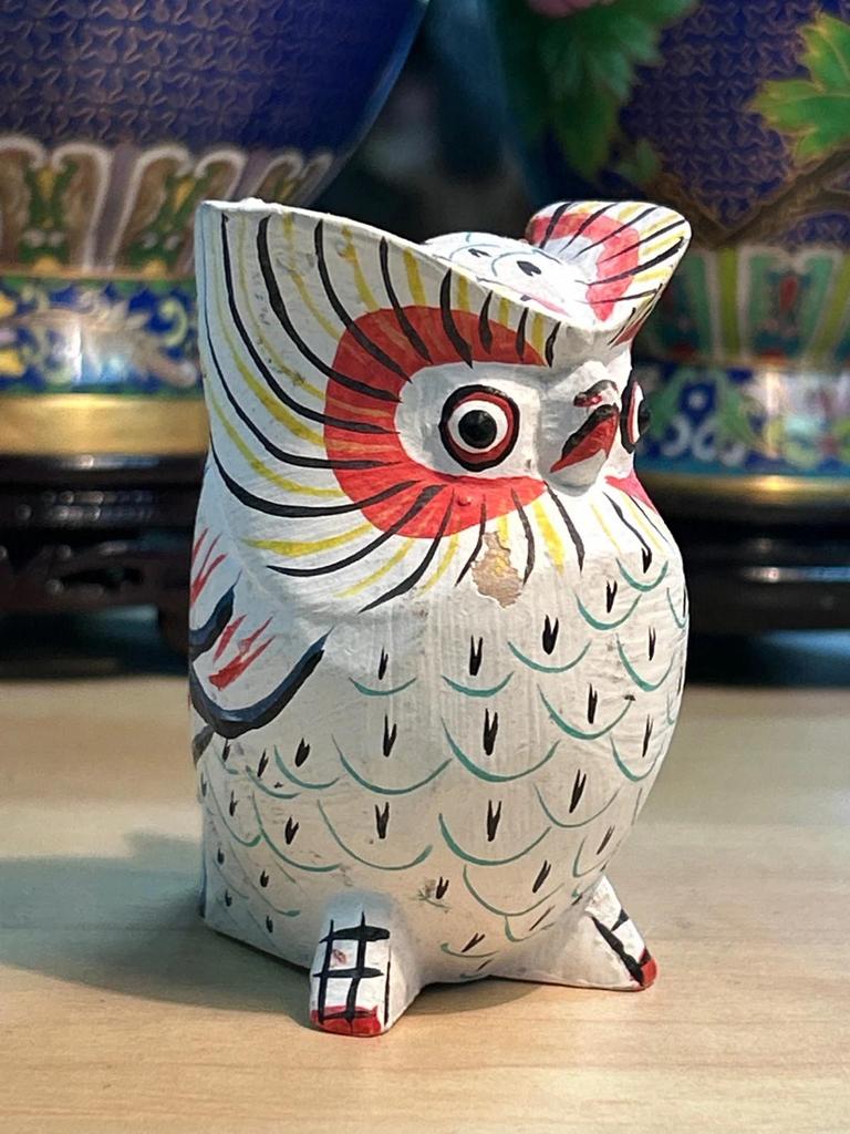 Statuette peinte Chouette / Hibou