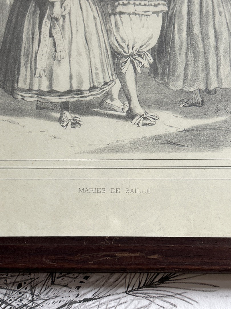 Tableau Gravure Mariés de Saillé L. Lestang