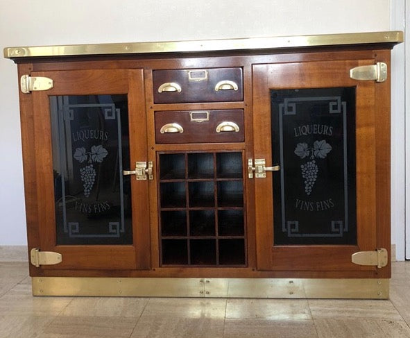 Meuble de liquoriste Félix Monge – Enfilade en bois massif