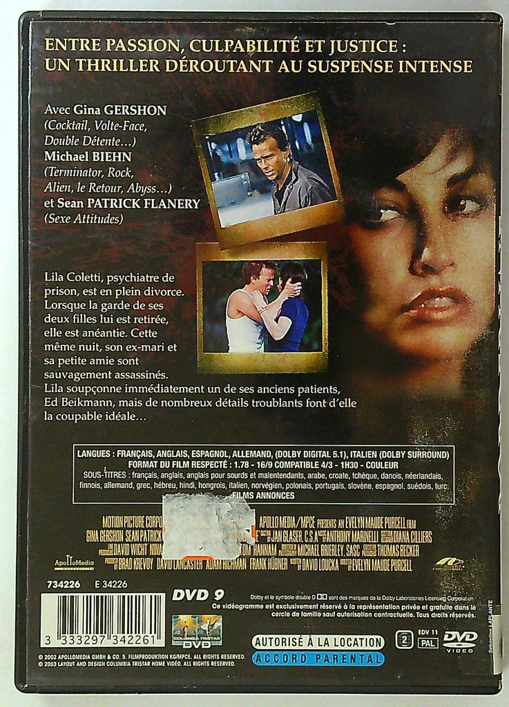 Dvd Borderline Le Couteau dans la Plaie Gina Gershon