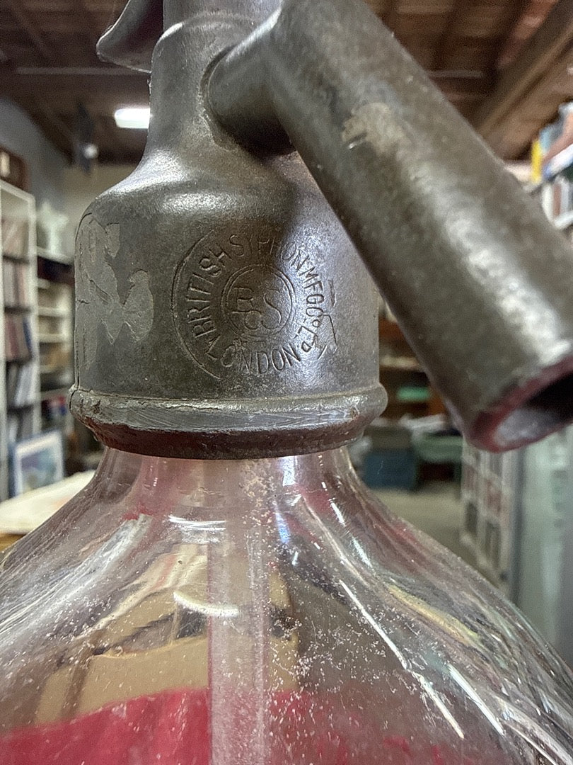 Siphon – R. White's – Ornement – Verre gravé vintage