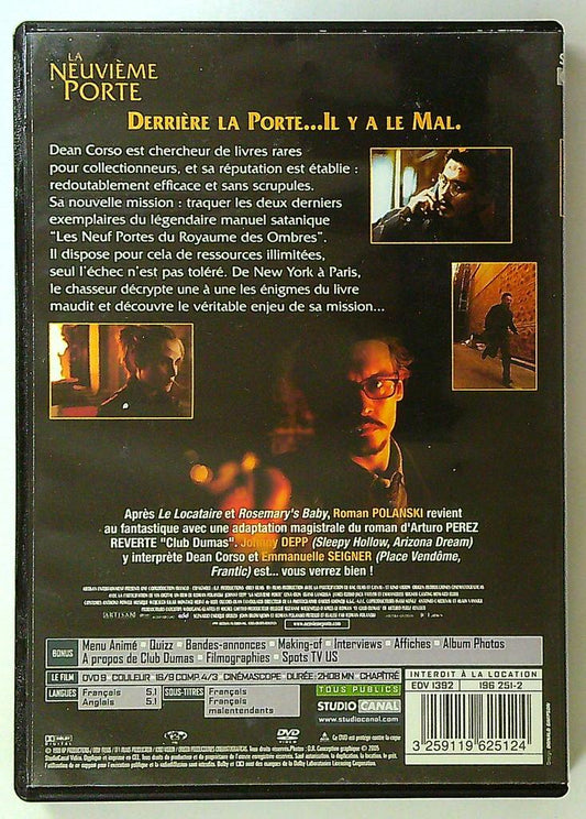 Dvd La Neuvième Porte - Roman Polanski - Johnny Depp