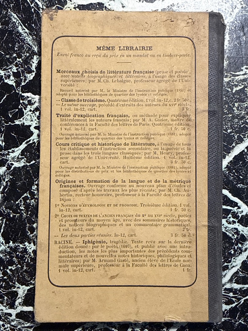 Livre – Les Plaideurs Jean Racine – Belin – Ancien Édition 1888