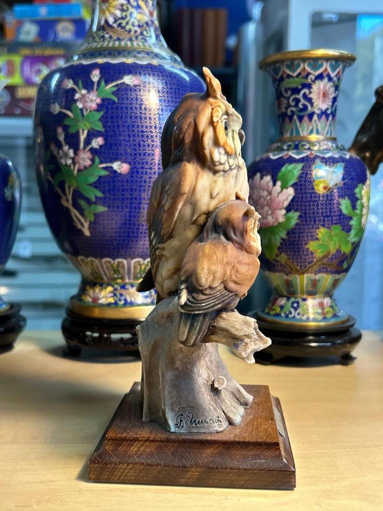 Statuette sculpté Chouette / Hibou signé Giuseppe Armani