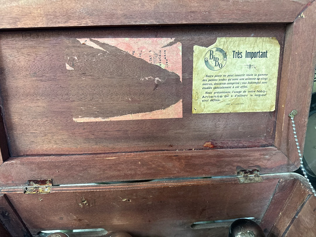 Poste de radio – Bibo – Électronique – Vintage en bois de collection