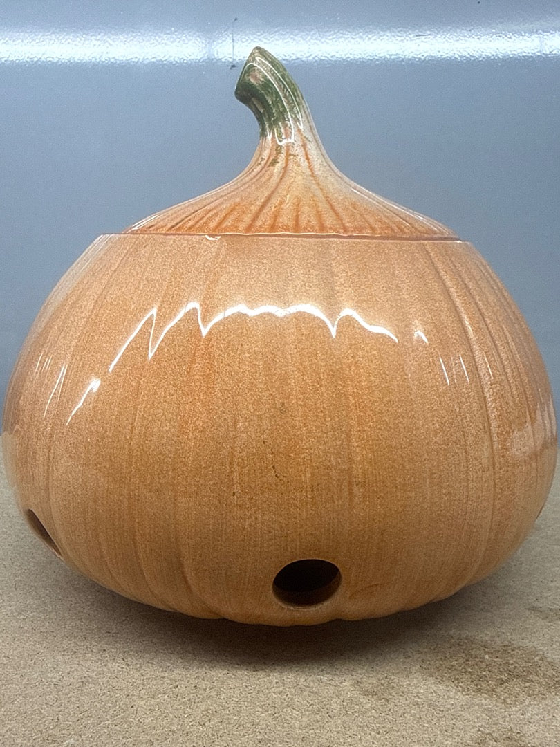 Pot à oignons – Céramique – Conservation – Vintage terre cuite