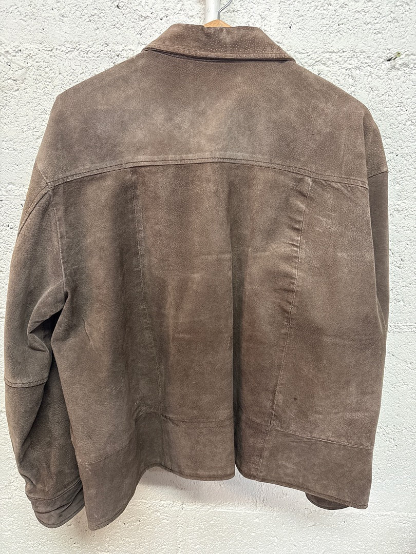 Veste Lr – Croute de cuir marron