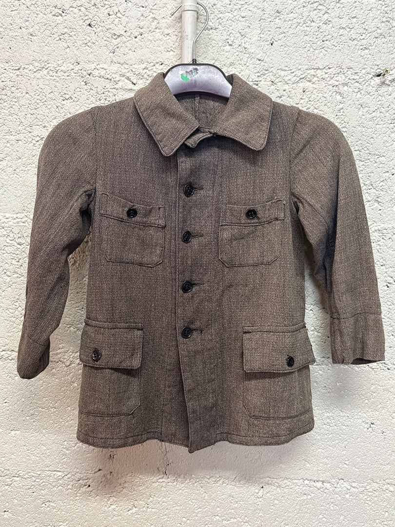 Veste marron ancienne école Veste vintage chevron