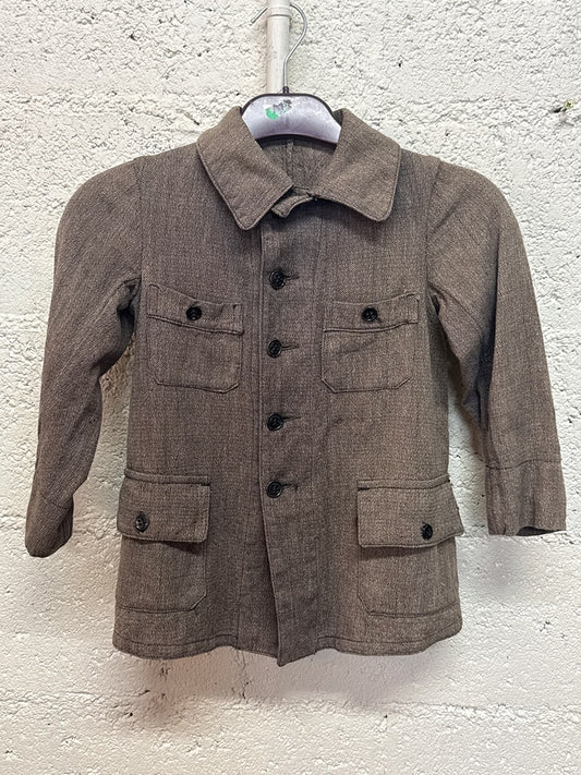 Veste marron ancienne école Veste vintage chevron