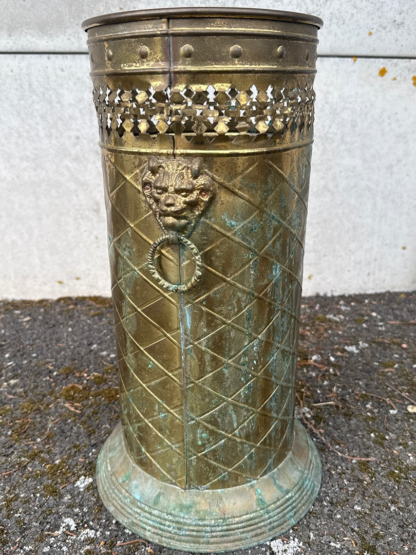 Porte-parapluie – Laiton – Décoration – Tête de lion