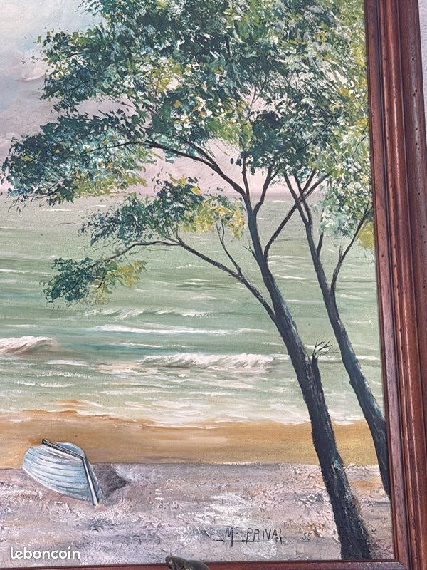 Grand Tableau – M. Privat 1955 – Peinture – Paquebot Liberté
