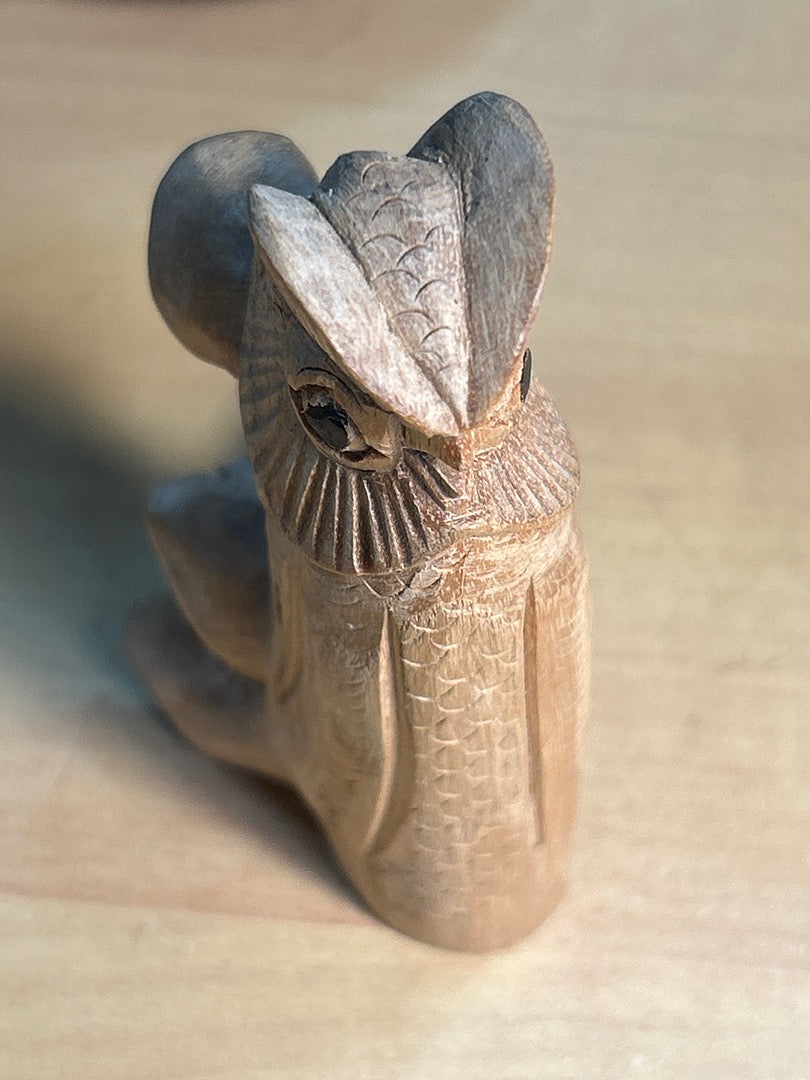 Figurine Chouette / Hibou Bois Sculpte
