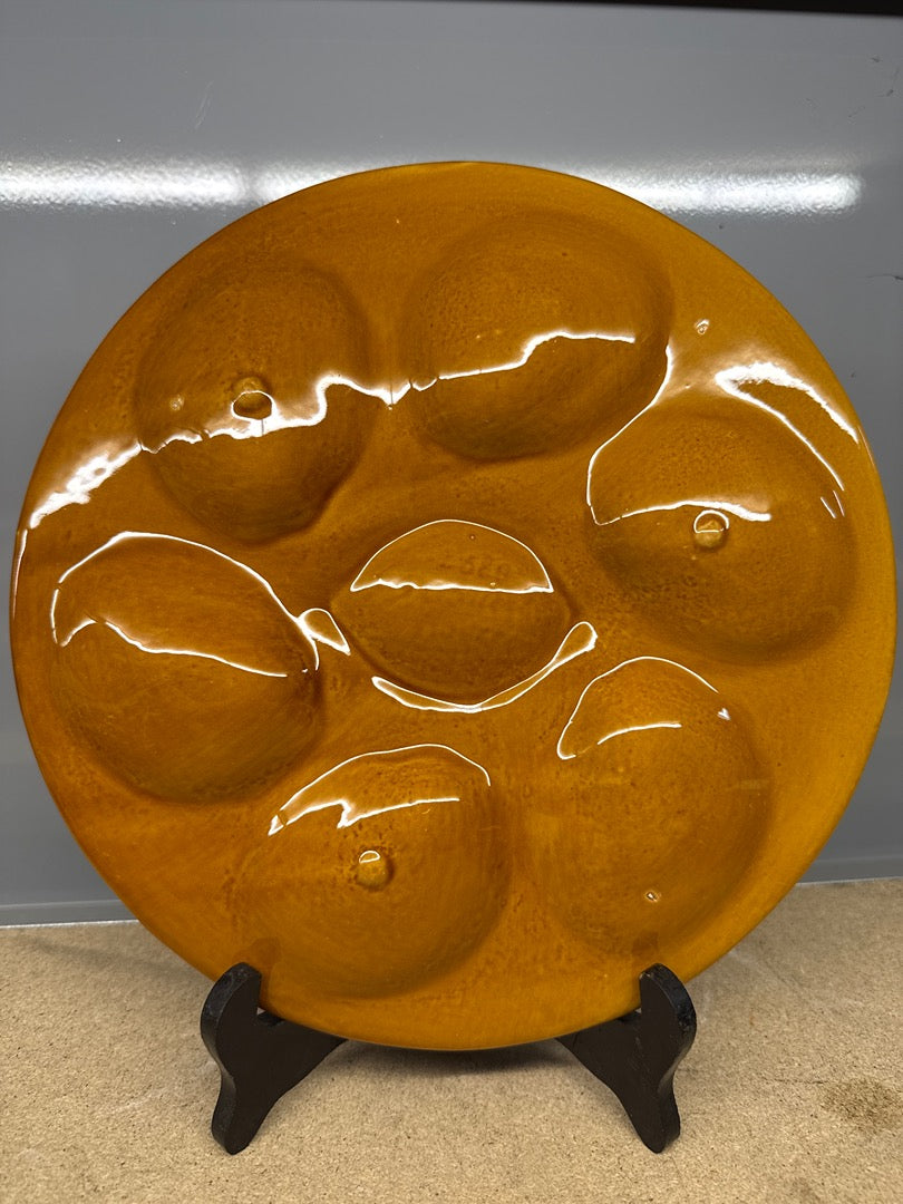 Assiettes à Huîtres – Saint Clément – Arts de la Table – En Céramique Marron Vintage
