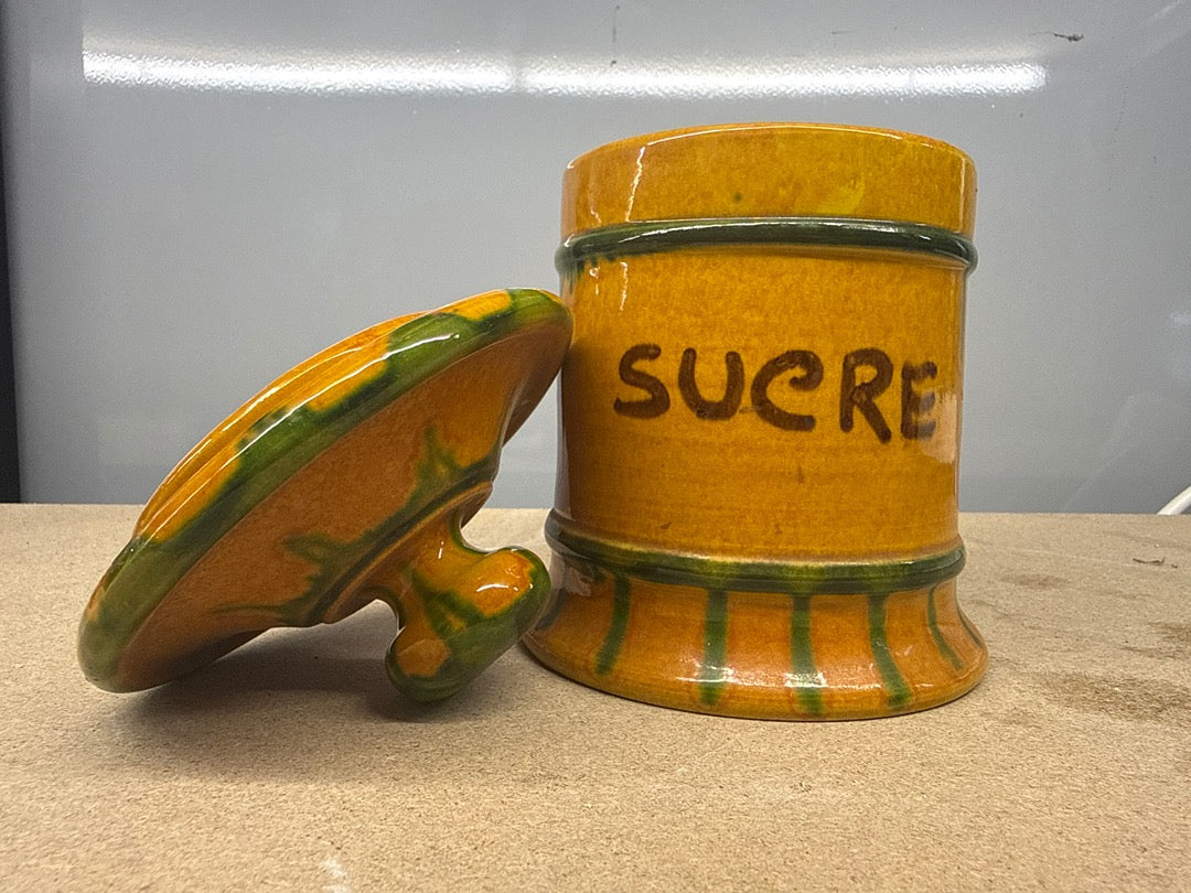 Pot à sucre Italica Ars Cuisine Céramique vintage jaune vert