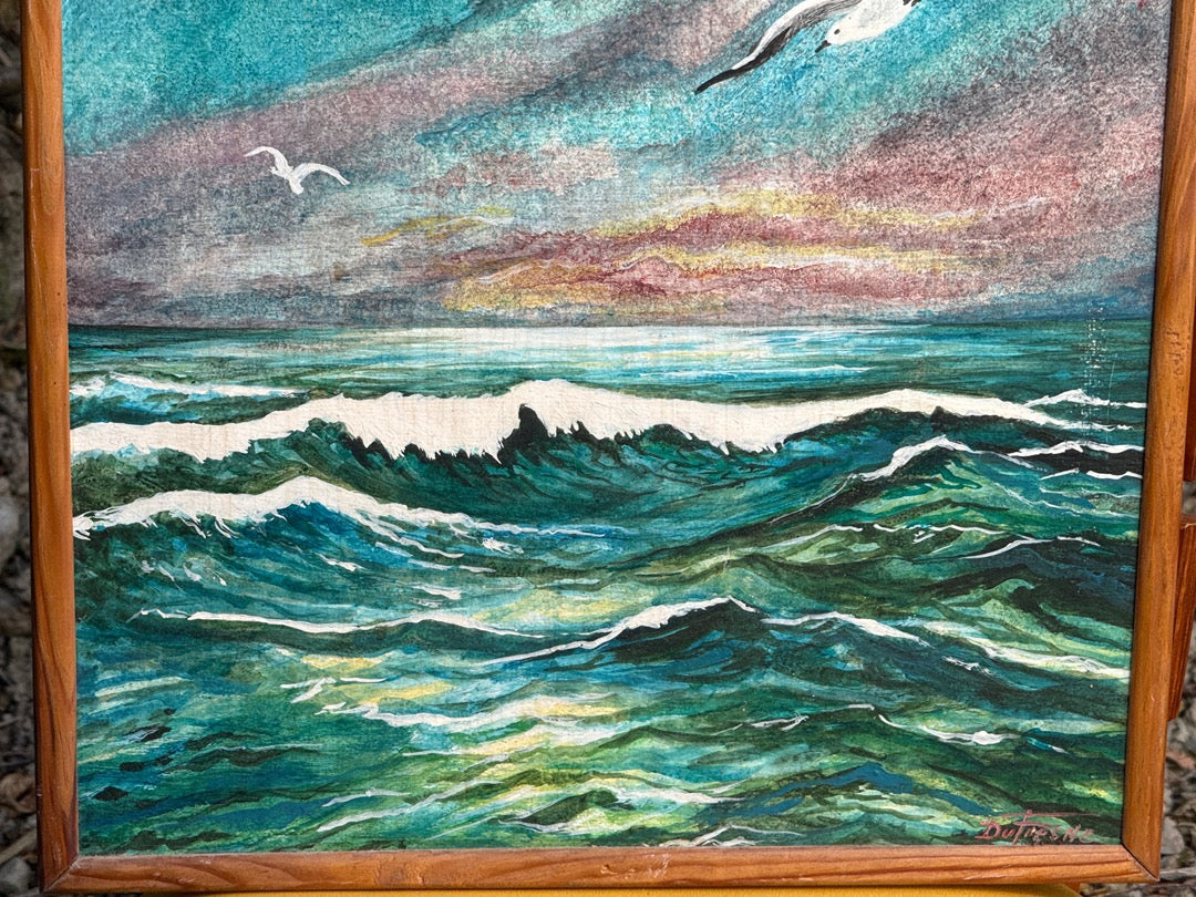 Tableau – Dufresne – Peinture – Marine et mouettes