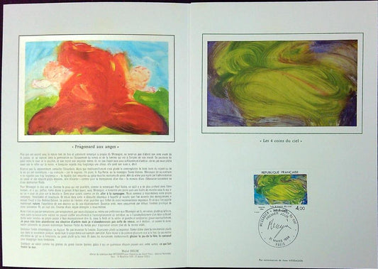 Jean Messagier Enveloppe Dépliant Timbre 1er jour Encart Fdc Yvert et Tellier