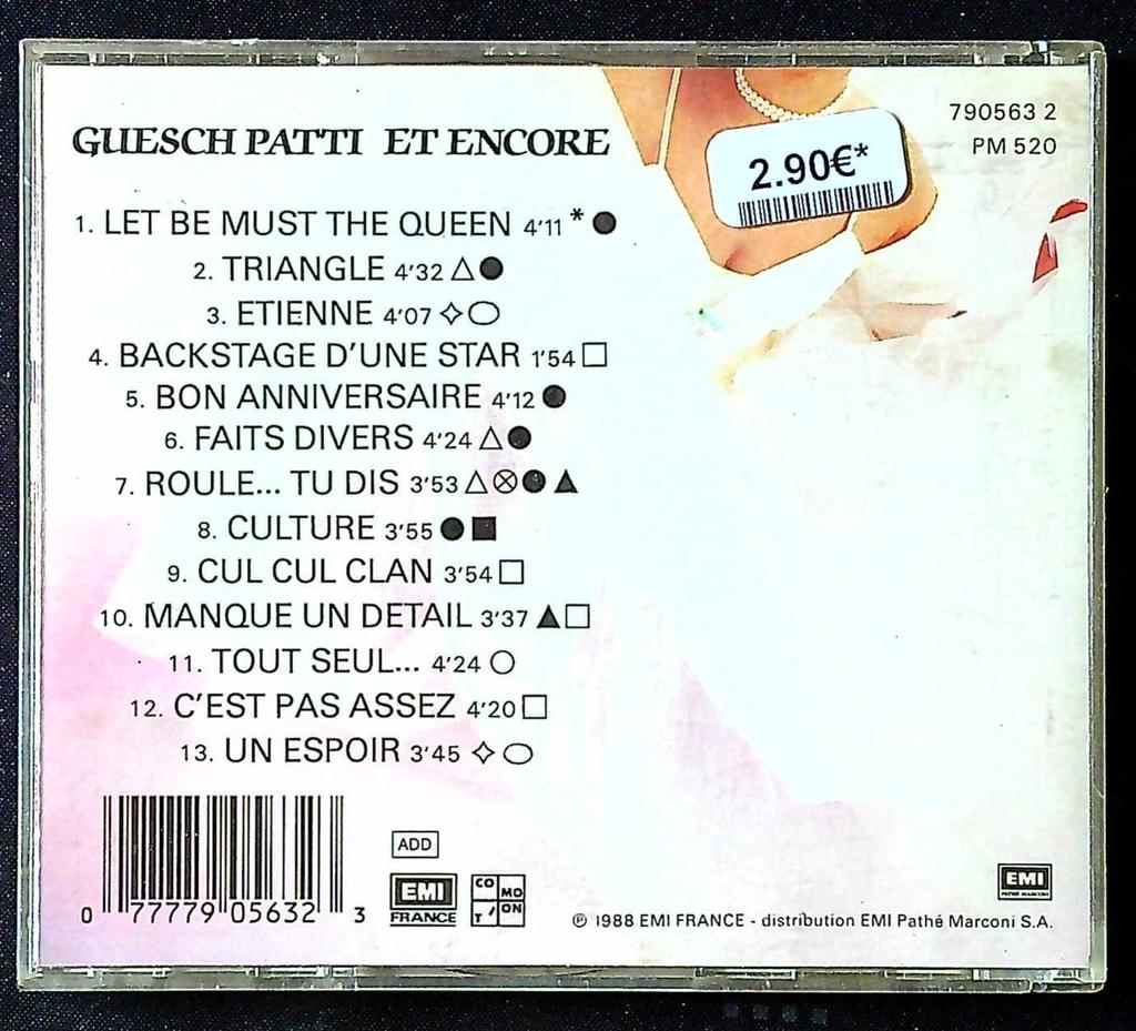 Cd – Guesch Patti Labyrinthe – Musique – Album 1988