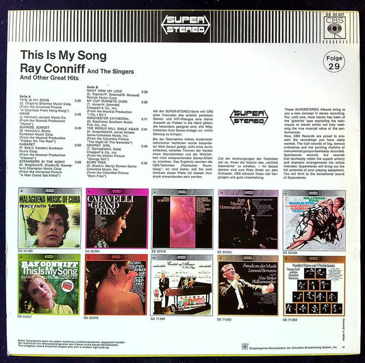 Vinyle Ray Conniff This Is My Song Cbs 33 Tours
