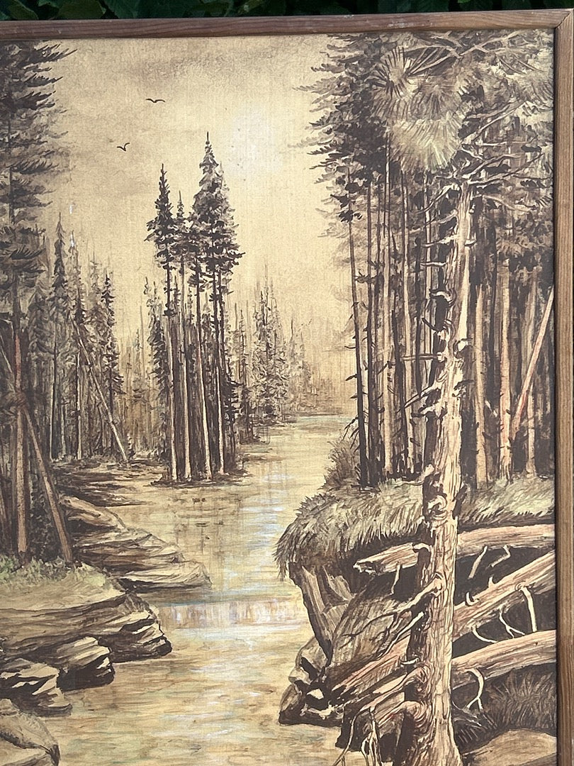 Tableau – Dufresne – Art – Paysage de forêt