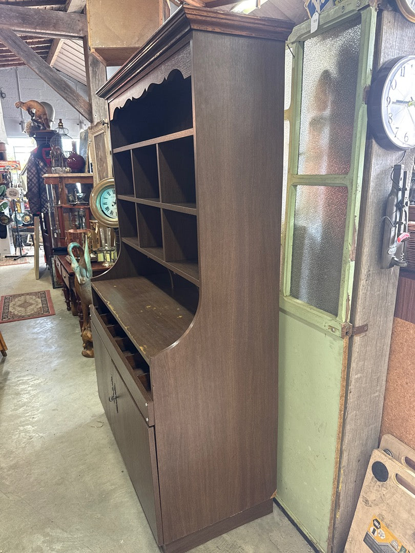 Meuble de rangement – Vintage – Boîte de rangement – Bois brun à compartiments