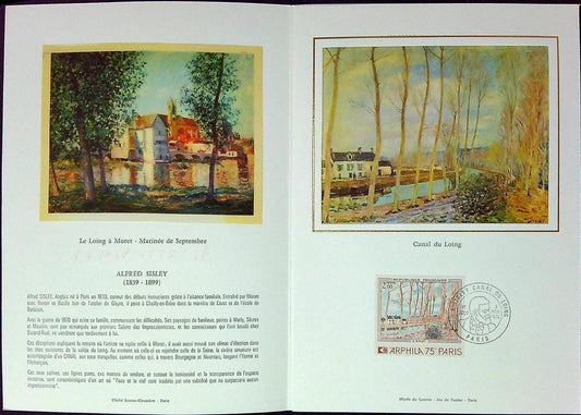 Alferd Sisley Canal Du Loing Enveloppe Dépliant Timbre 1er jour Encart Fdc Yvert et Tellier