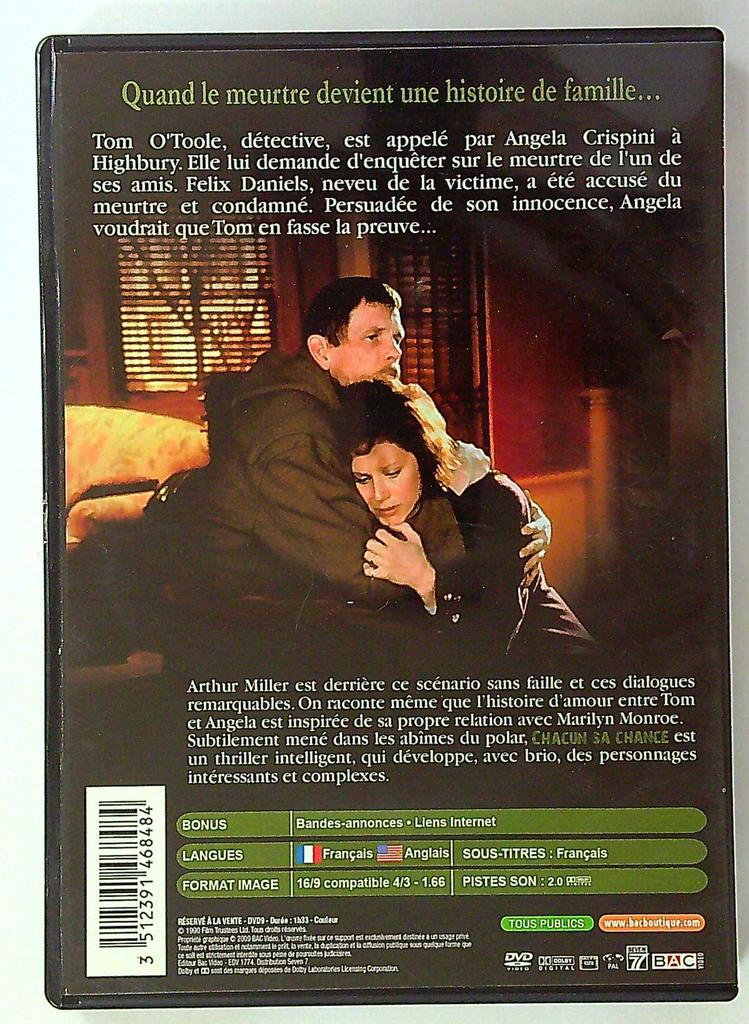 Dvd Chacun sa chance - Nick Nolte, Debra Winger - Bac Video