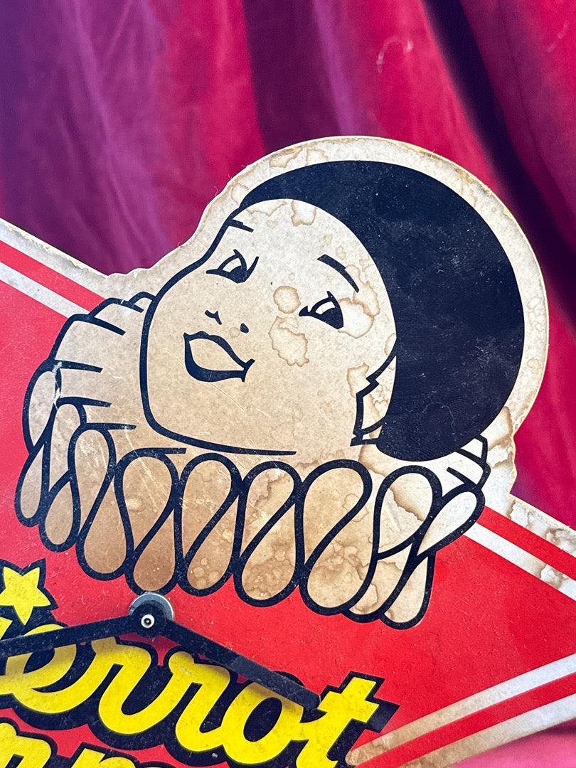 Pendule murale publicitaire Pierrot Gourmand vintage
