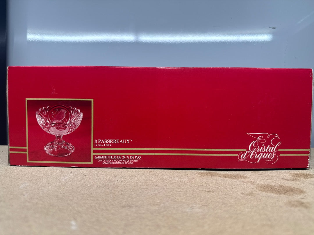 Coupes – Cristal d'arques – Service – Lot de 3 oiseaux