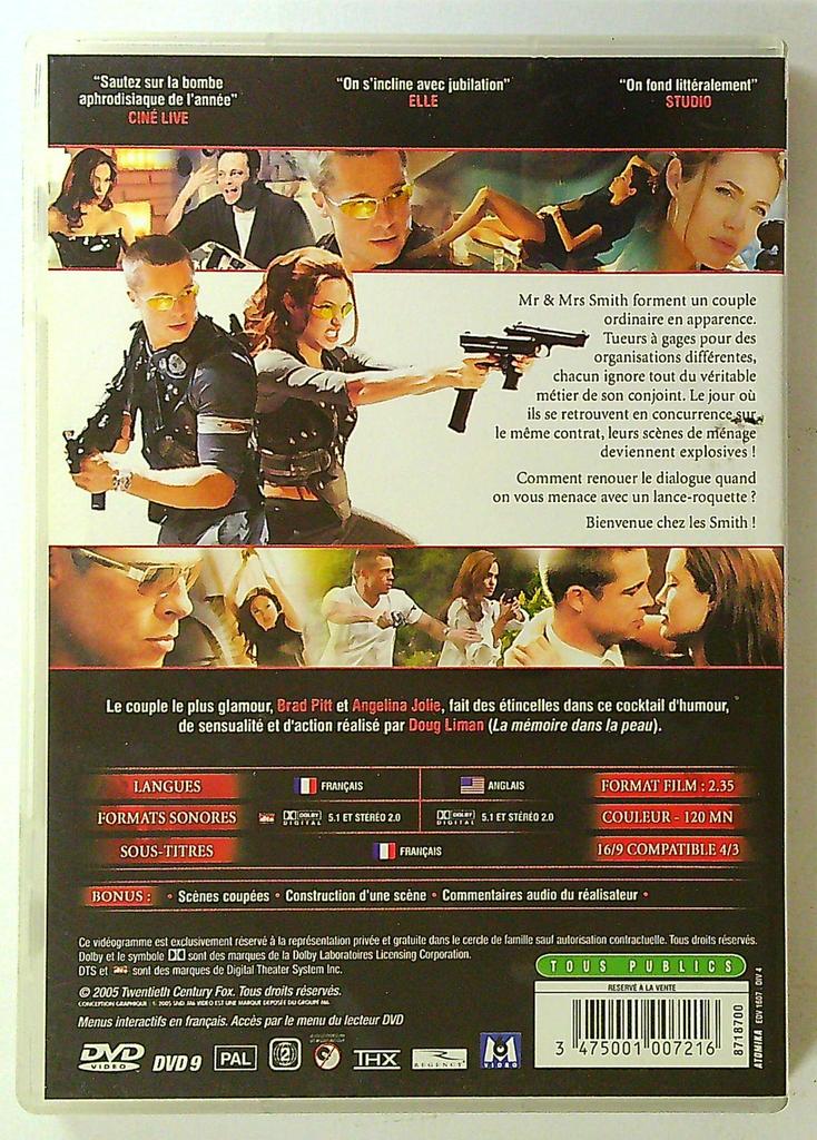 mr. & Mrs. Smith Dvd Brad Pitt Angelina Jolie