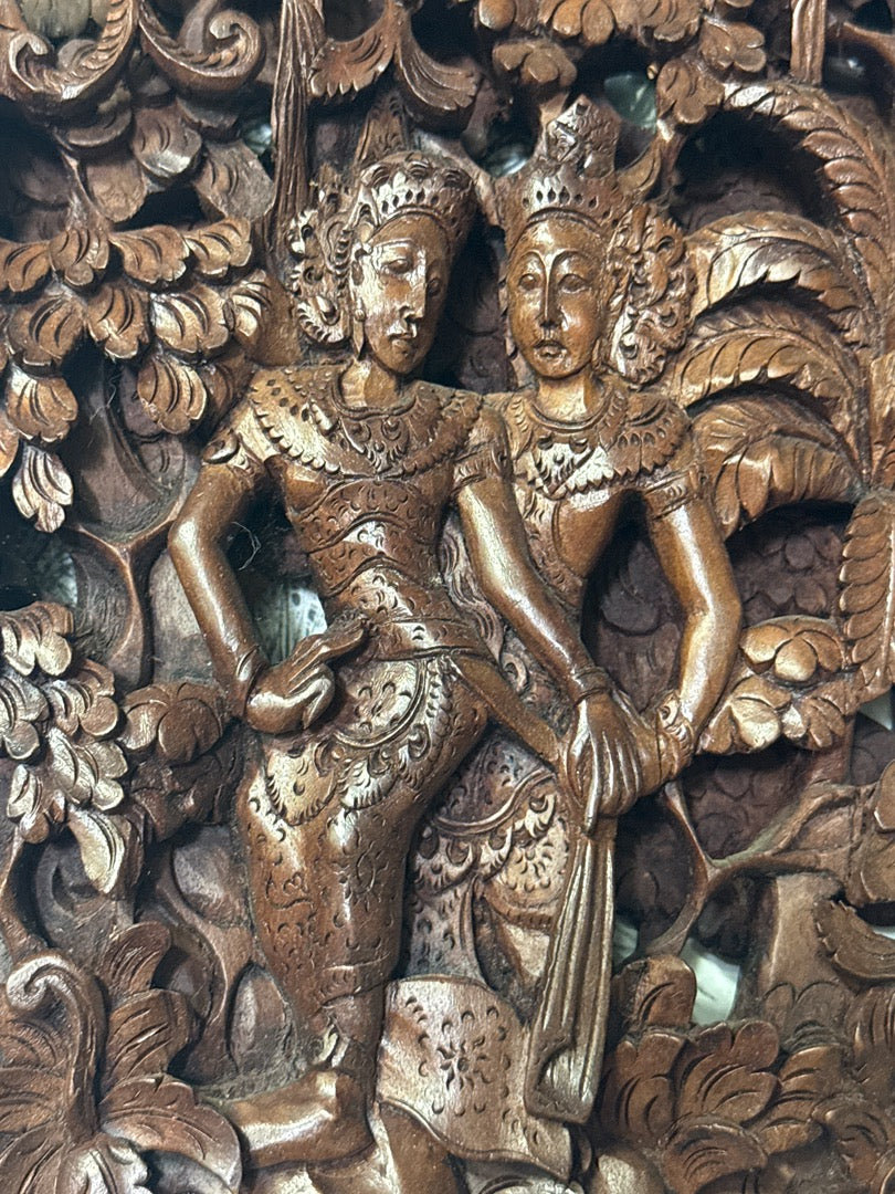 Sculpture bois – Bali – Décoration – Couple sculpté