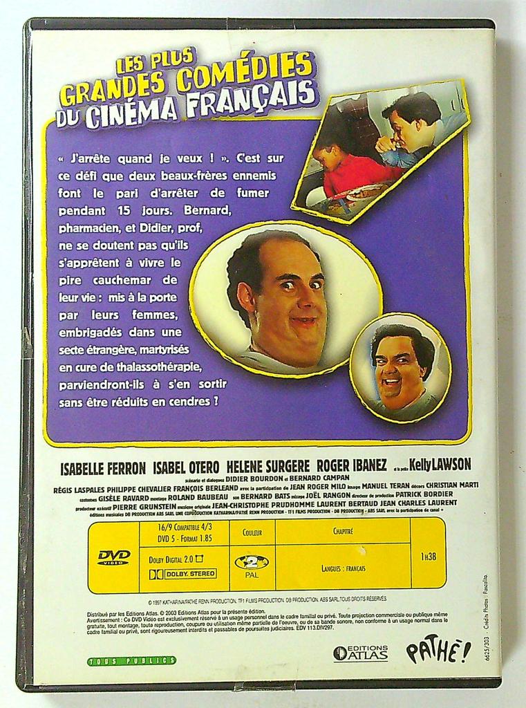 Dvd Le Pari Didier Bourdon Bernard Campan Editions Atlas