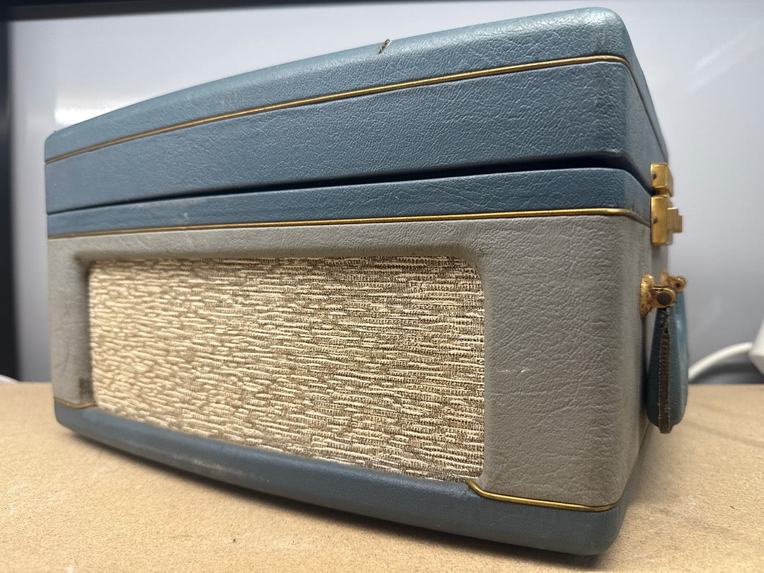 Magnétophone – Telecronic – Boîte – Vintage bleu gris
