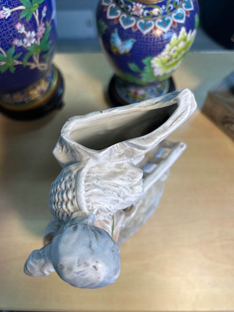 statuette vase Erphila porcelaine femme chèvre Allemagne